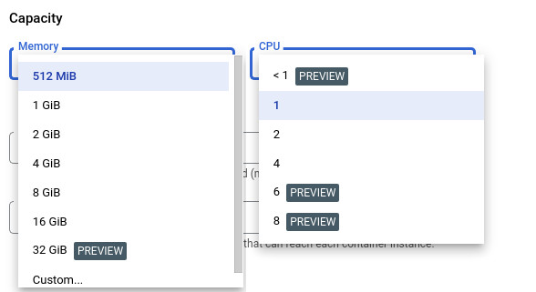 Cloud Run machine types